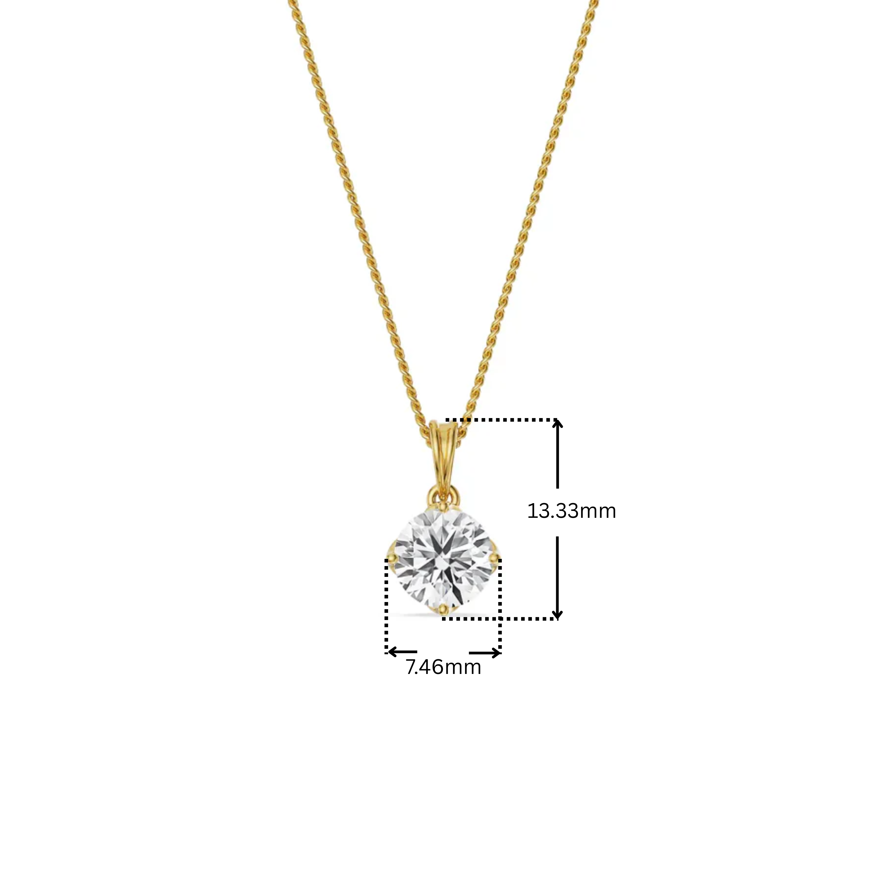Anika Round Lab Grown Diamond Solitaire Pendant