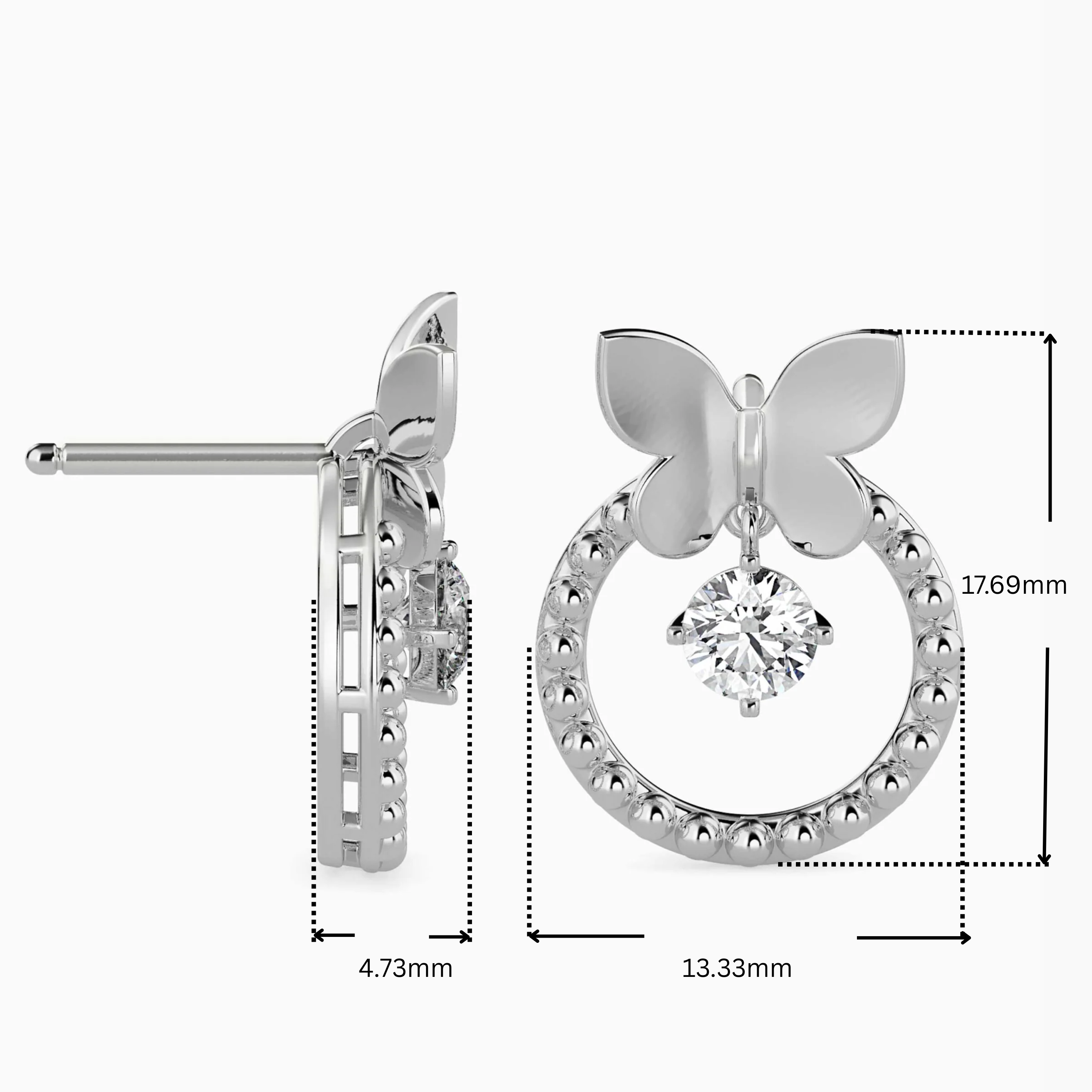Radiant Butterfly Lab Grown Diamond Earrings