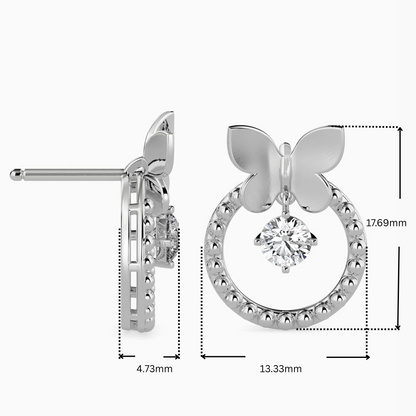 Radiant Butterfly Lab Grown Diamond Earrings