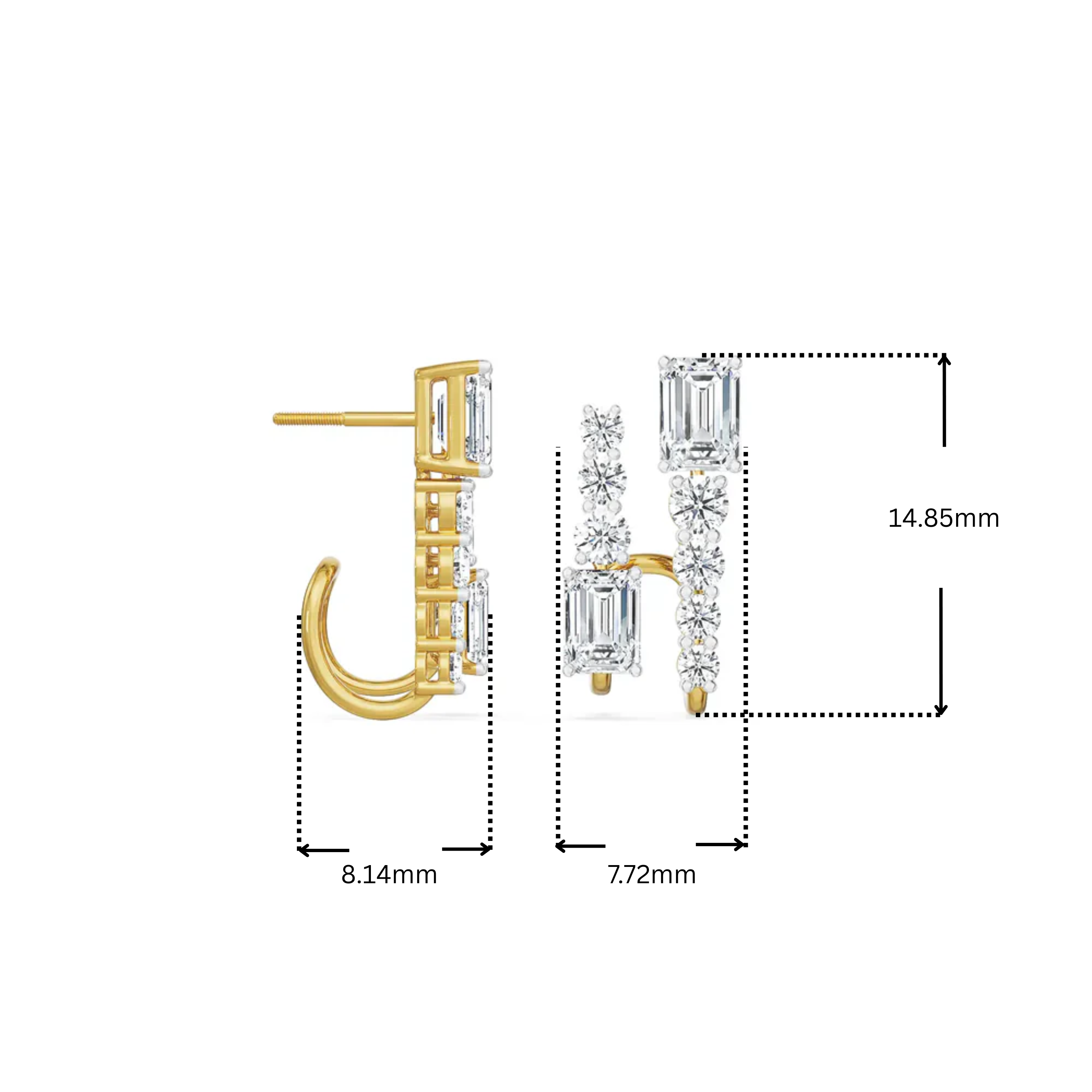 Two Way Mixed Stone Lab Grown Diamond Studs