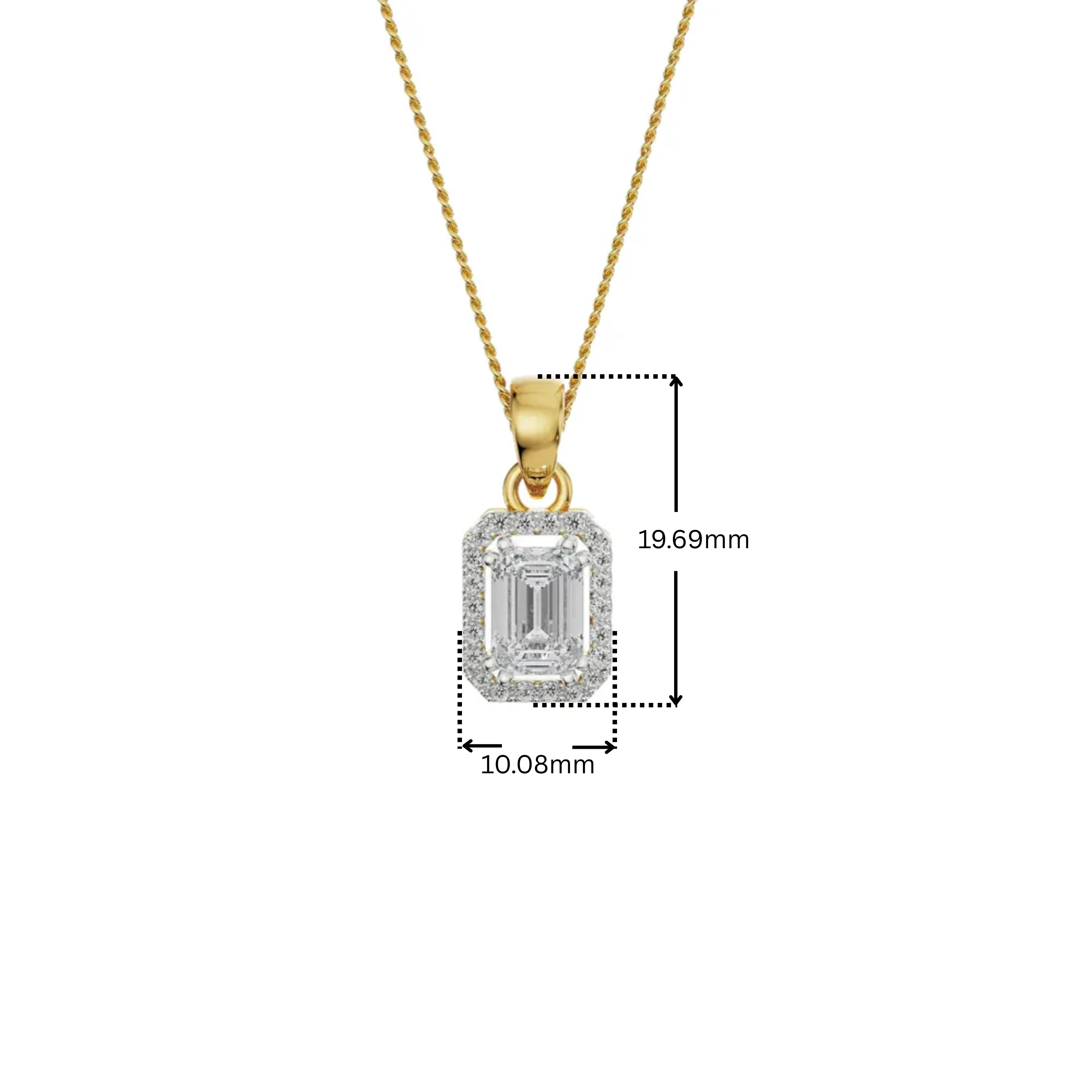 1.5 CT Picasa Emerald Lab Diamond Pendant