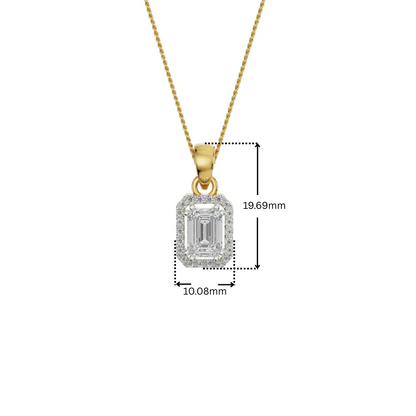 1.5 CT Picasa Emerald Lab Diamond Pendant