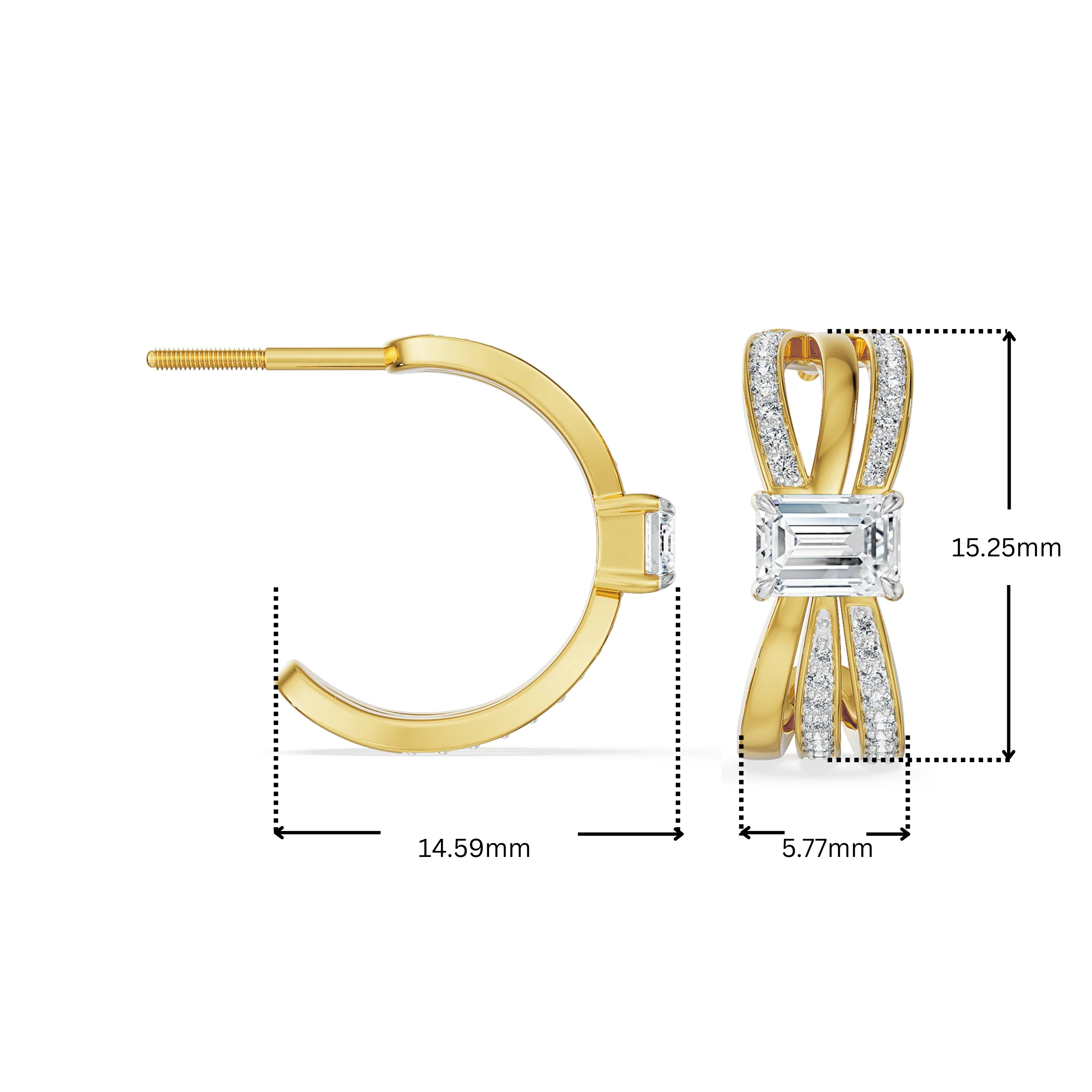 Ribbon Lab Grown Diamond Hoop Earrings