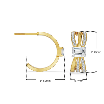Ribbon Lab Grown Diamond Hoop Earrings