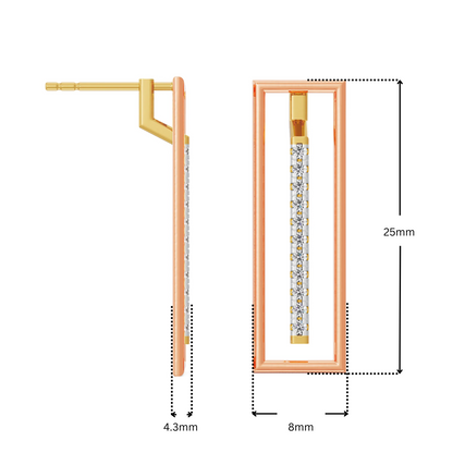 Vertical Bar Lab Grown Diamond Earrings