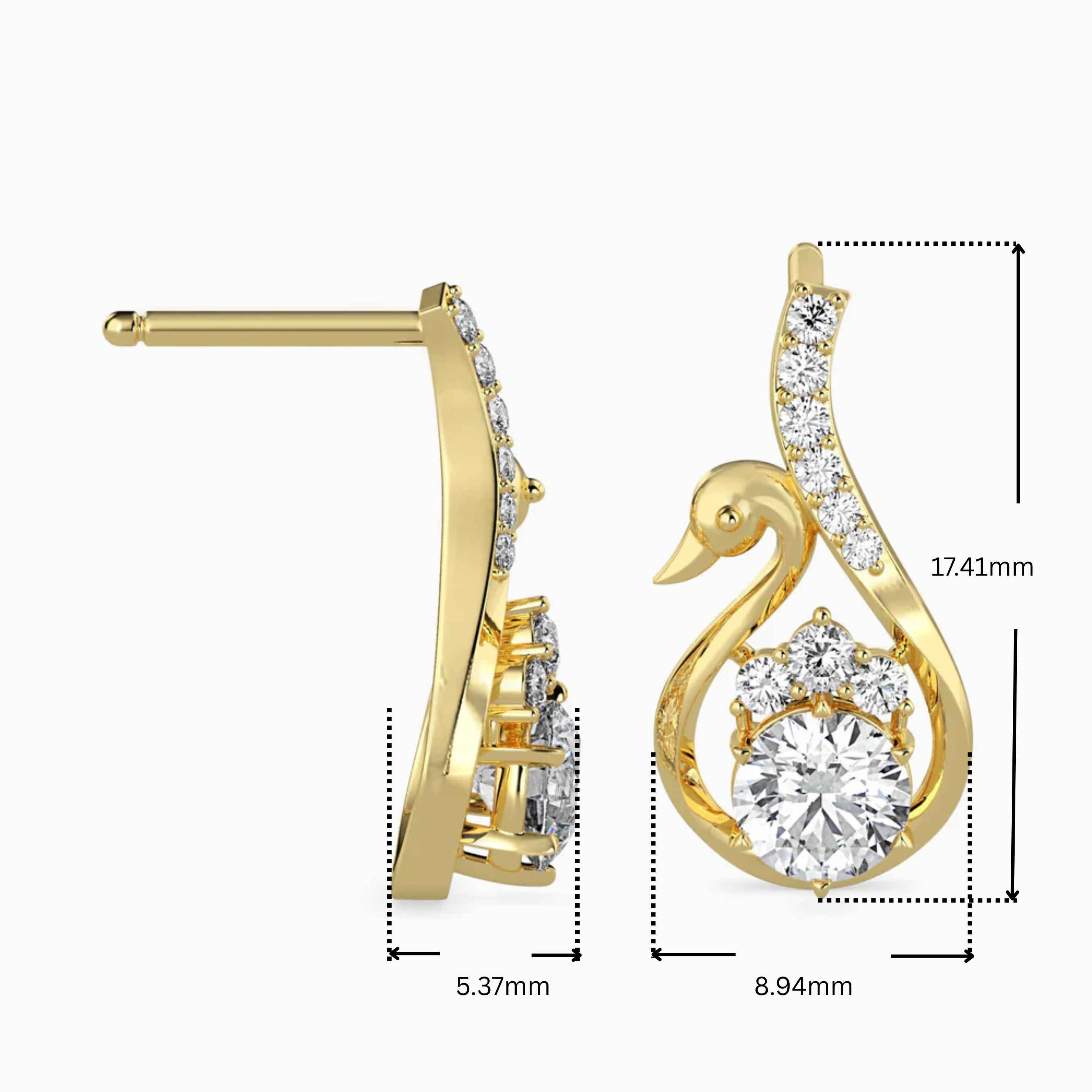 Majestic Swan Lab Grown Diamond Earrings