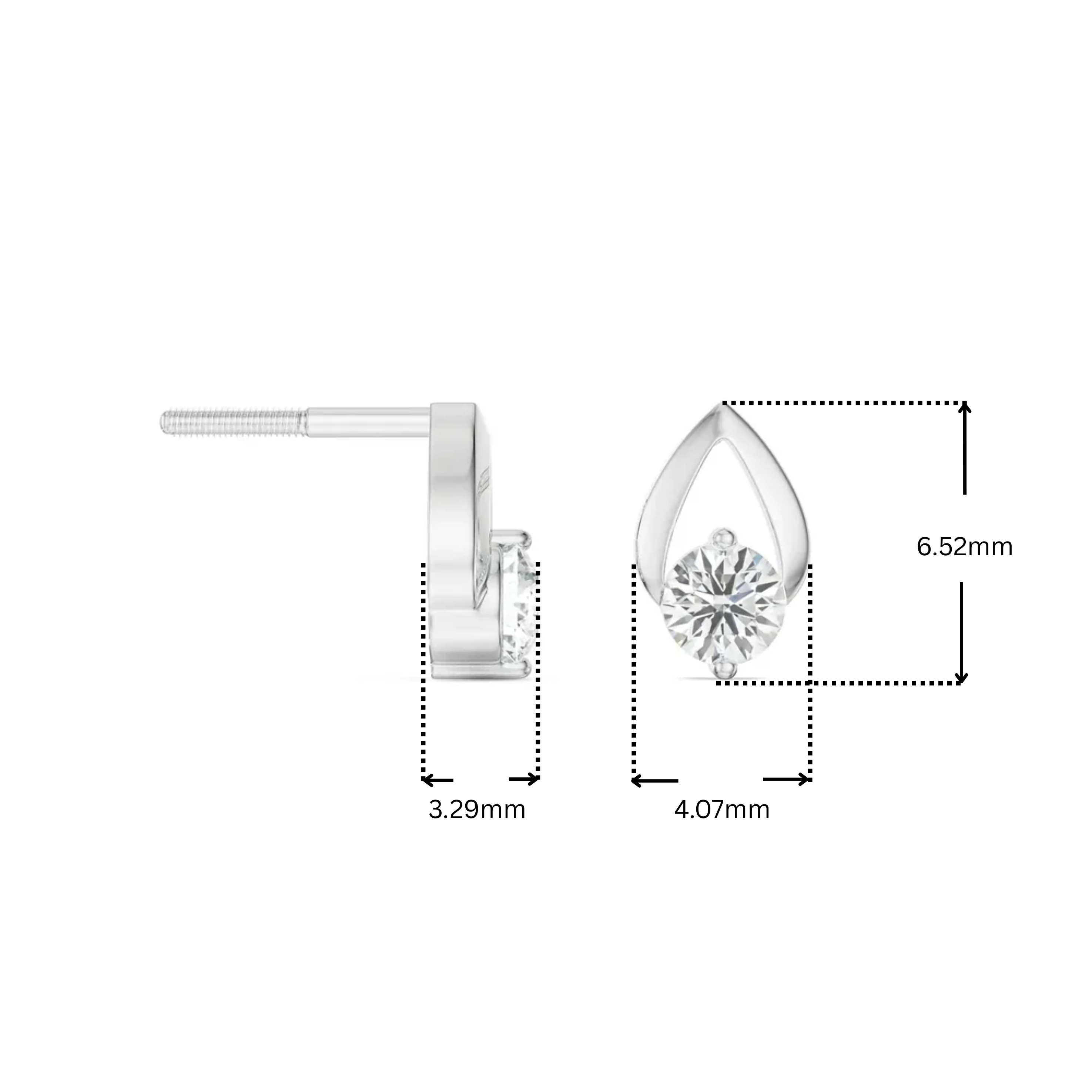 Shimmering Dainty Round Lab Grown Diamond Studs