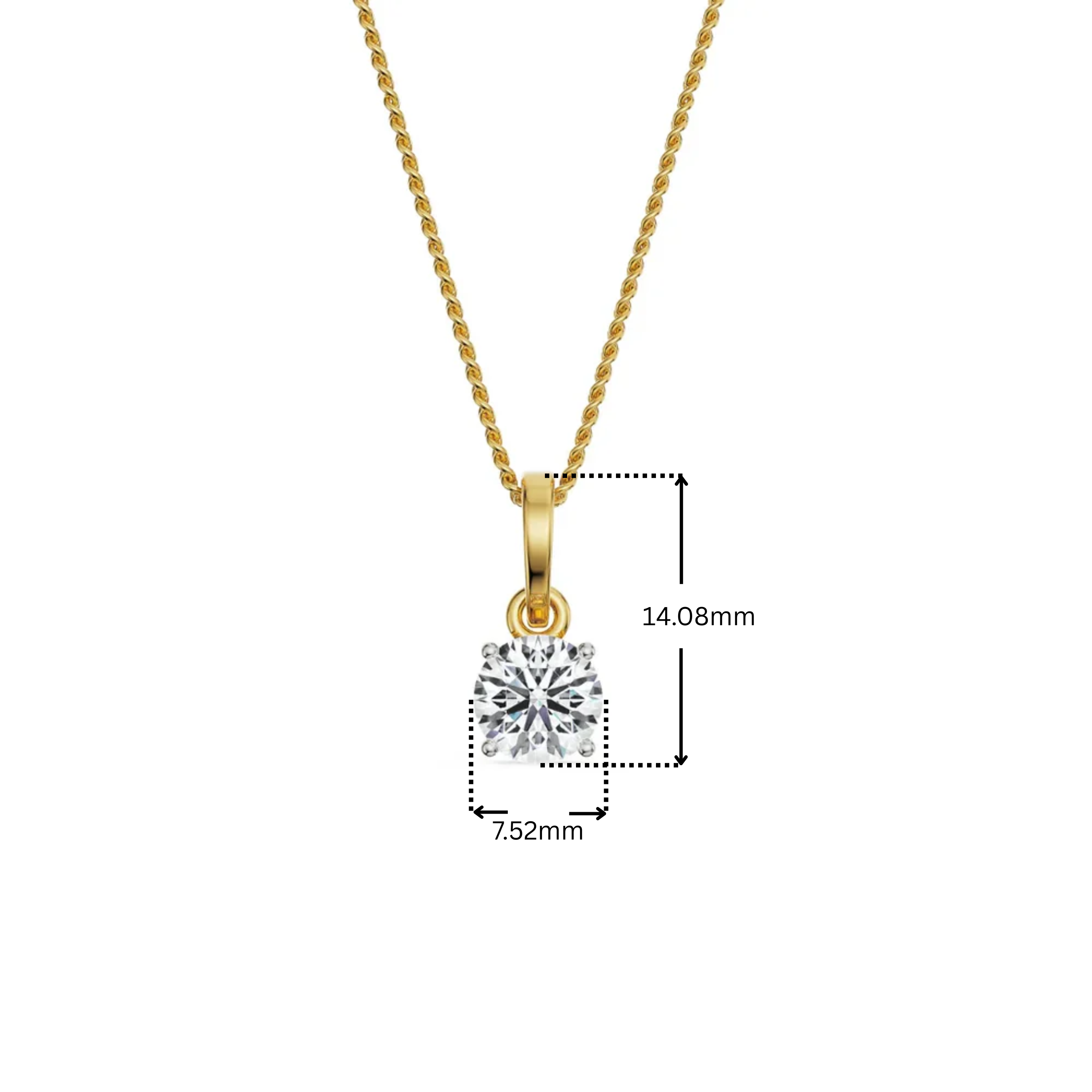 1.5 CT Round Lab Grown Diamond Pendant