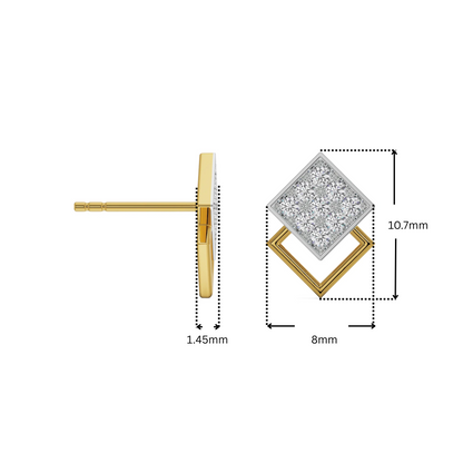 Twin Square Lab Grown Diamond Studs