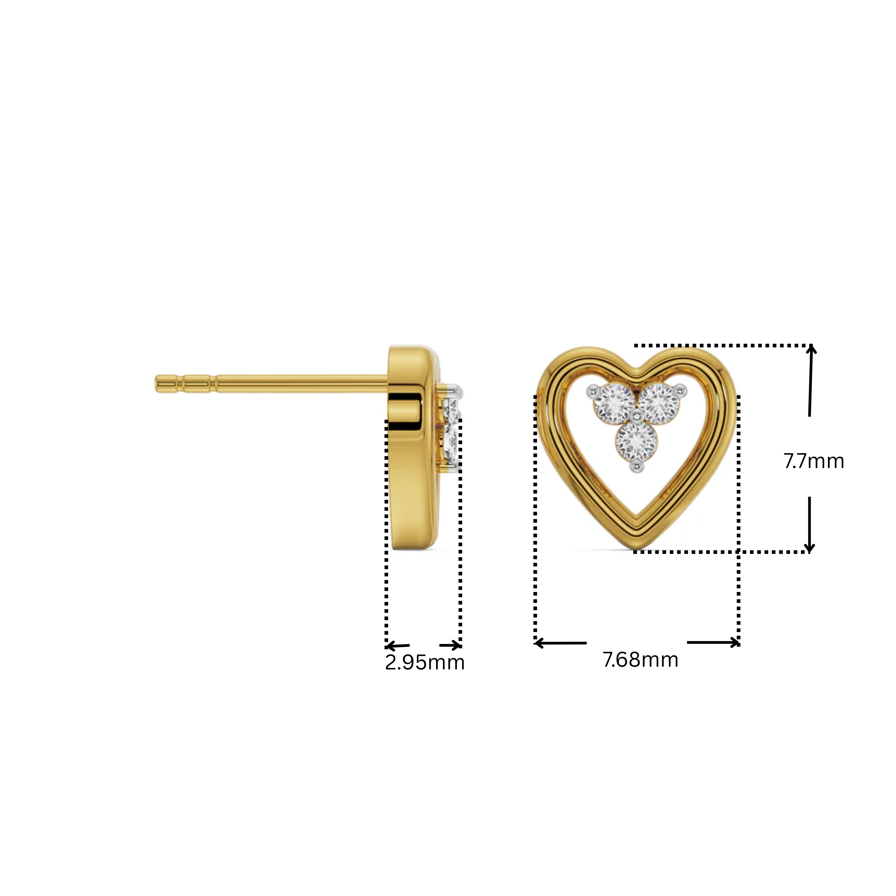 Radiant Heart Lab Grown Diamond Studs