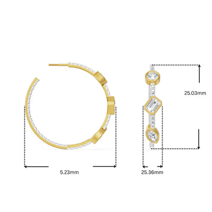 Trio Stone Diamond Hoops_in_stock