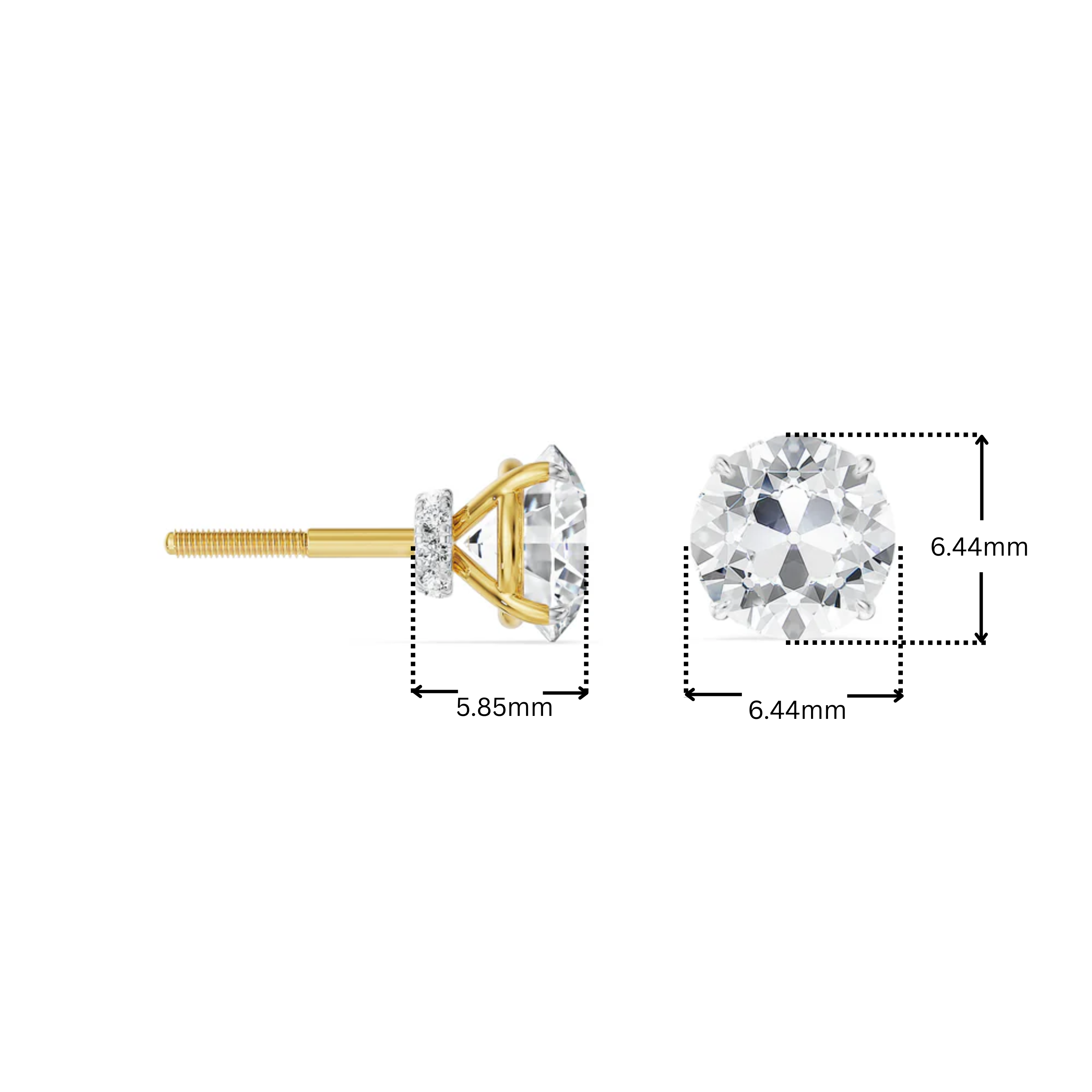 Old European Cut Lab Grown Diamond Studs
