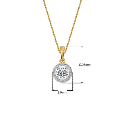 1 CT Bianca Halo Round Lab Diamond Pendant