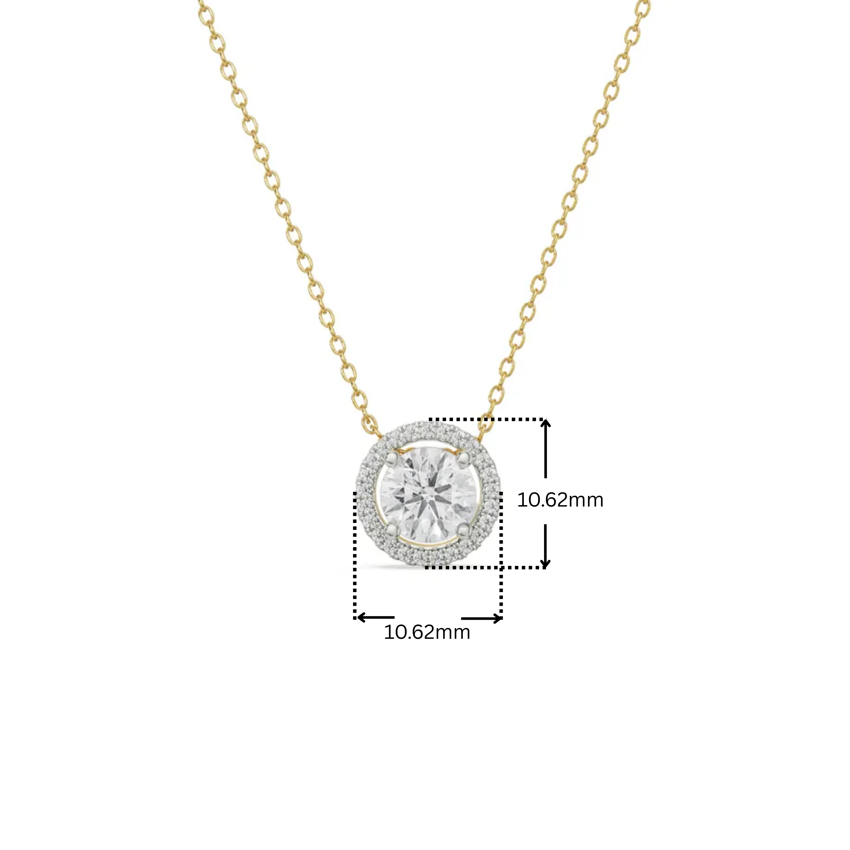 1 CT Round Halo Glistening Lab Diamond Pendant