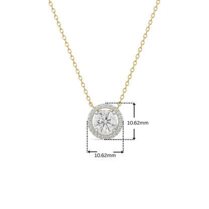 1 CT Round Halo Glistening Lab Diamond Pendant