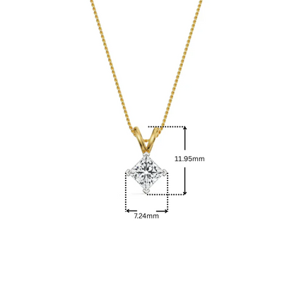 0.5 CT Princess Lab Grown Diamond Pendant
