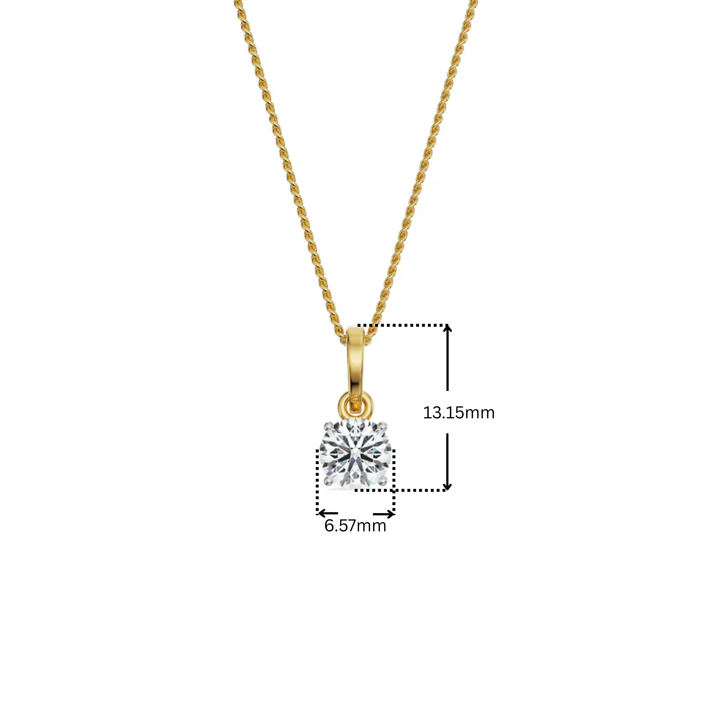 1 CT Round Lab Grown Diamond Pendant