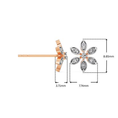 Delicate Blossom Lab Grown Diamond Stud Earrings