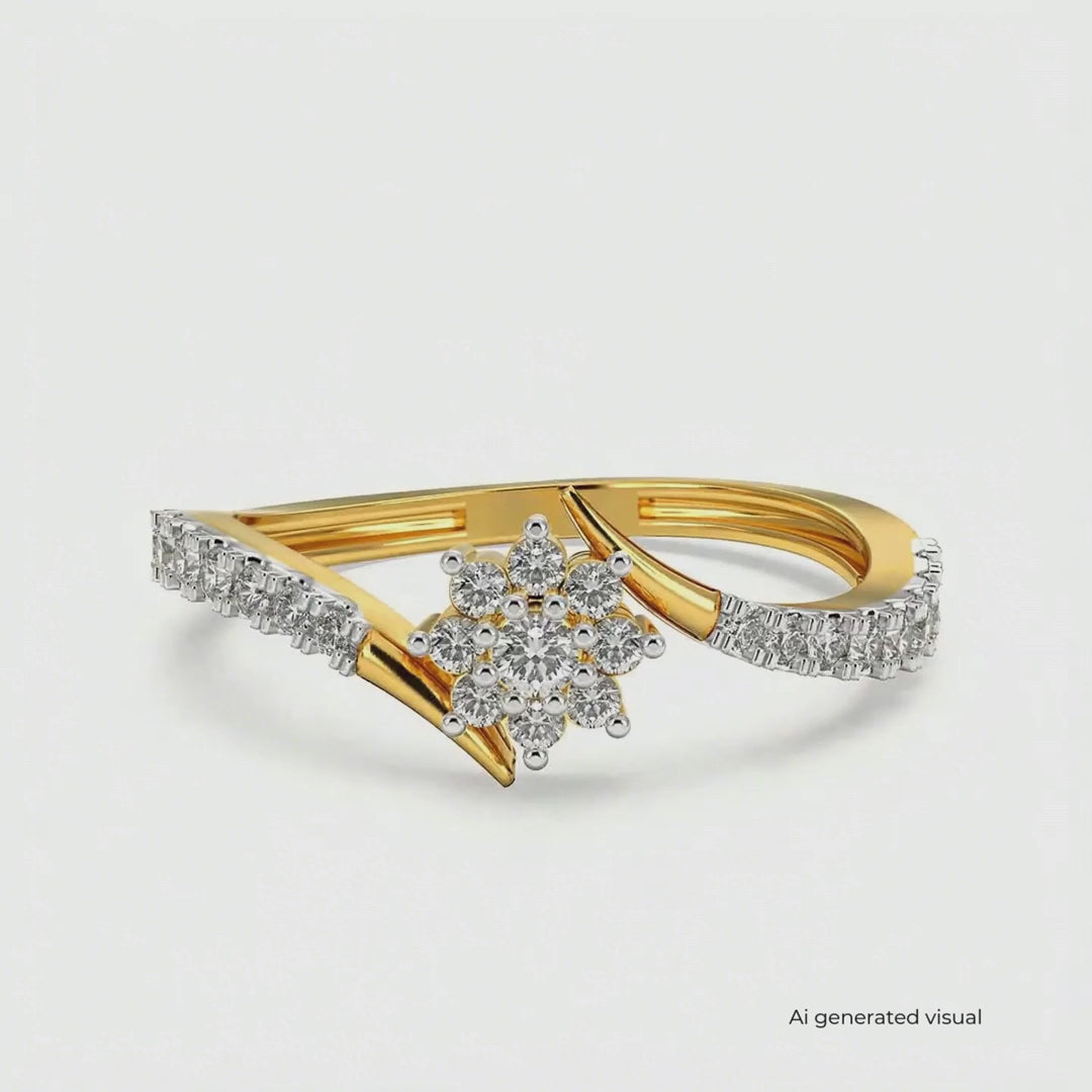 Floral Lab Grown Diamond Cluster Ring