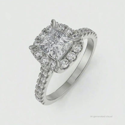 Princess Cut Lab Grown Diamond Bridal Ring