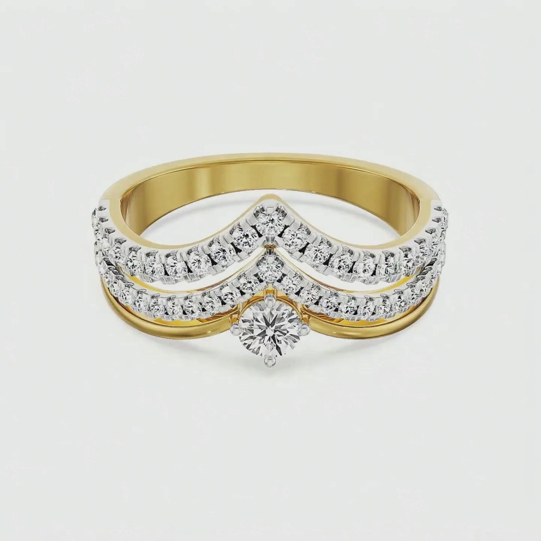 V Clustered Diamond Band