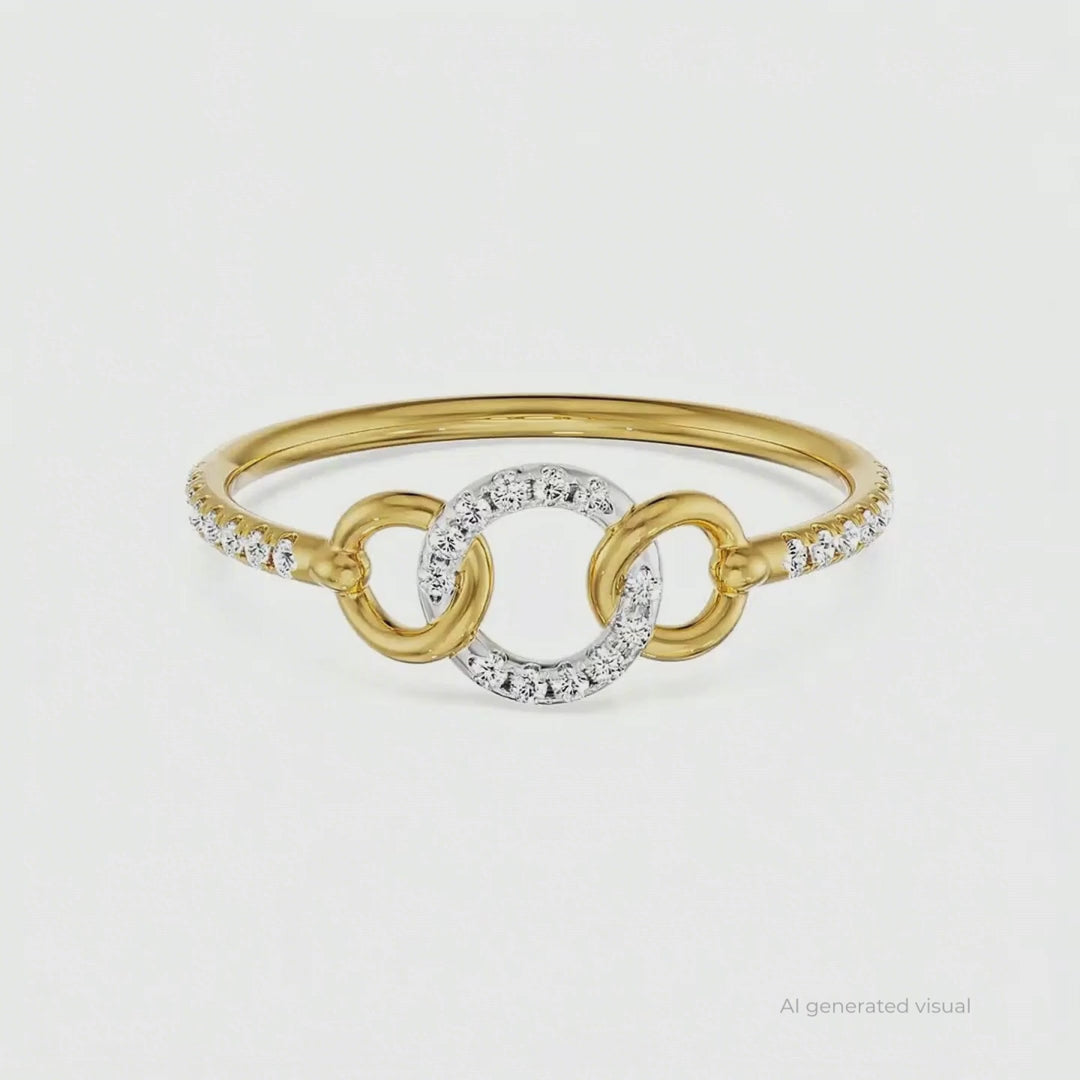Three Hoops Diamond Ring