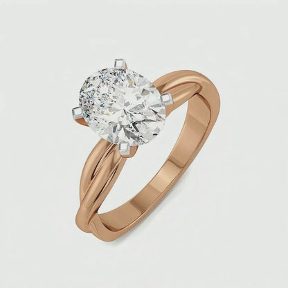 Solitaire Twist Lab Grown Diamond Ring 9KT