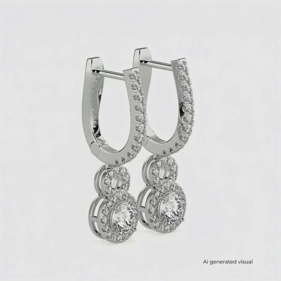Lab Grown Diamond Droplet Earrings