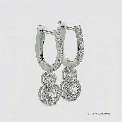 Lab Grown Diamond Droplet Earrings