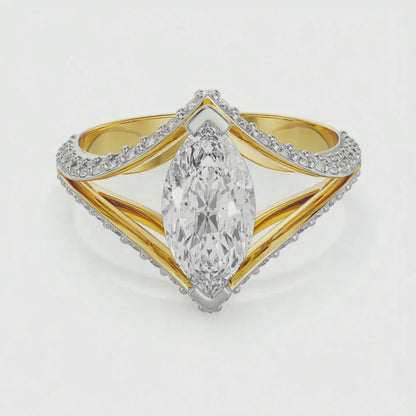 Marquise Cut Lab Grown Diamond Bridal Ring