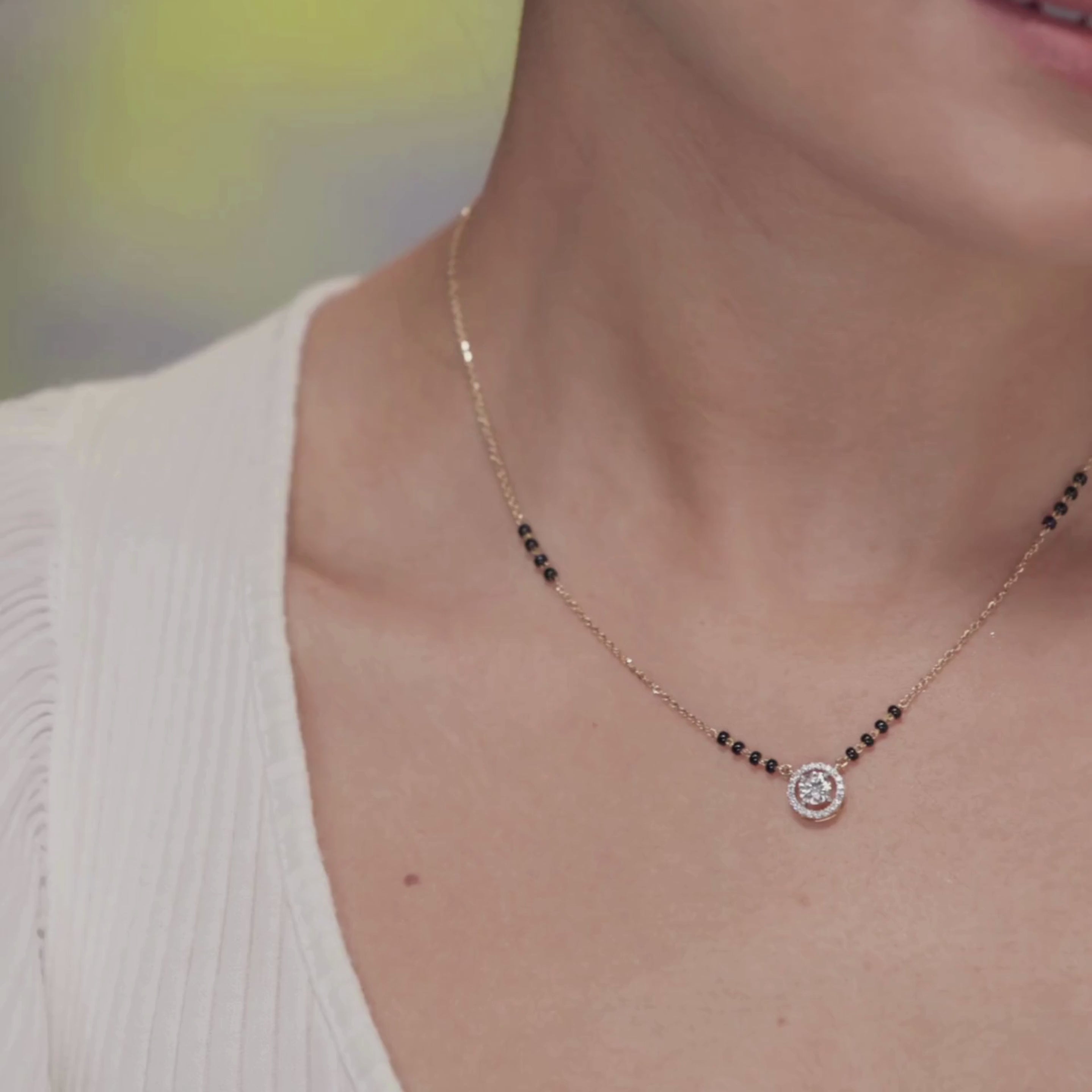 0.5 CT Halo Lab Grown Diamond Mangalsutra