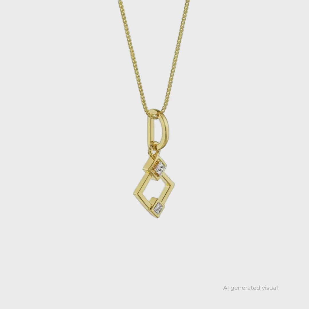 Geometric Glistening Lab Grown Diamond Pendant