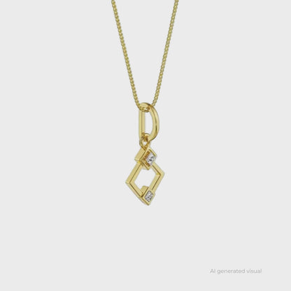 Geometric Glistening Lab Grown Diamond Pendant