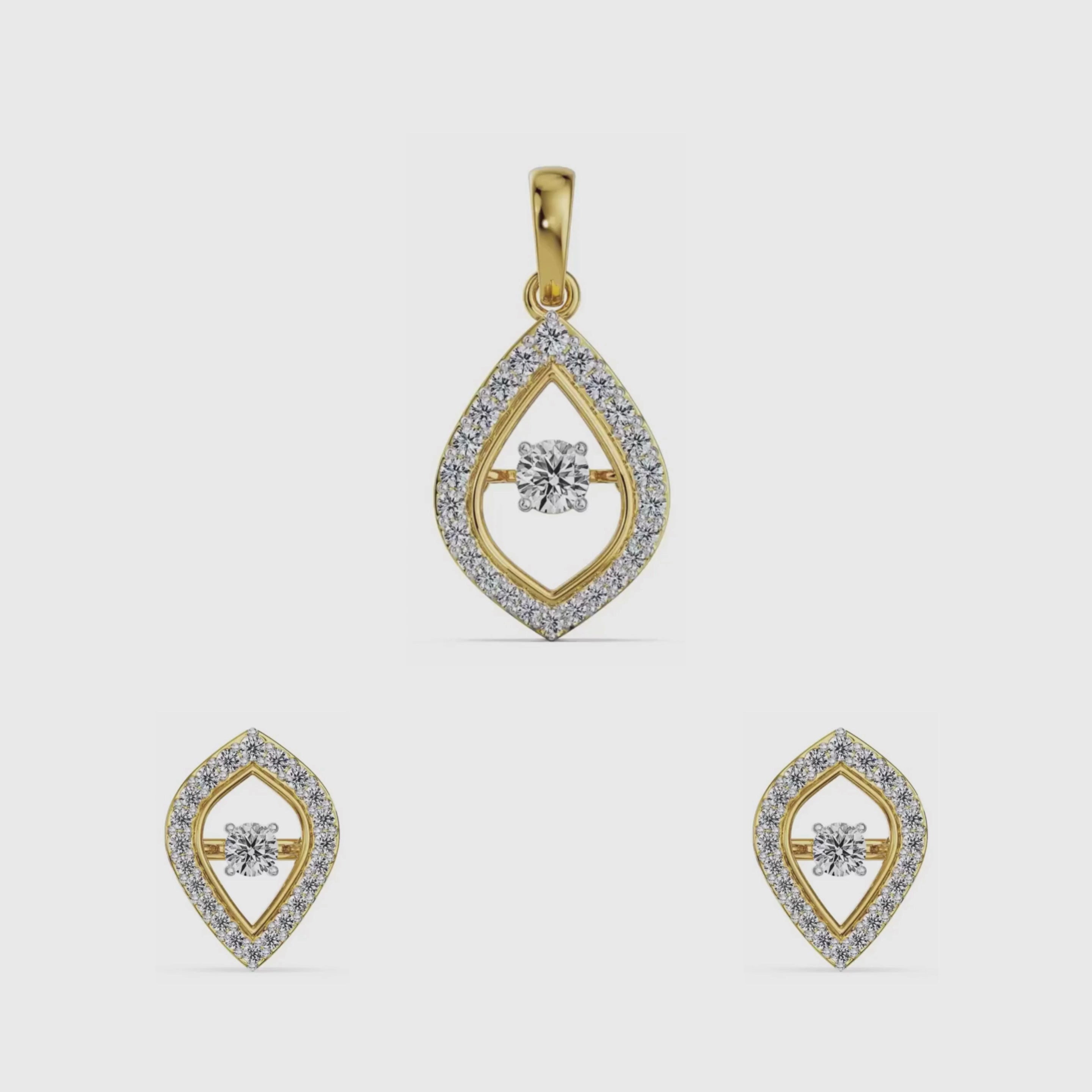 Dancing Diamond Lab Grown Pendant Set
