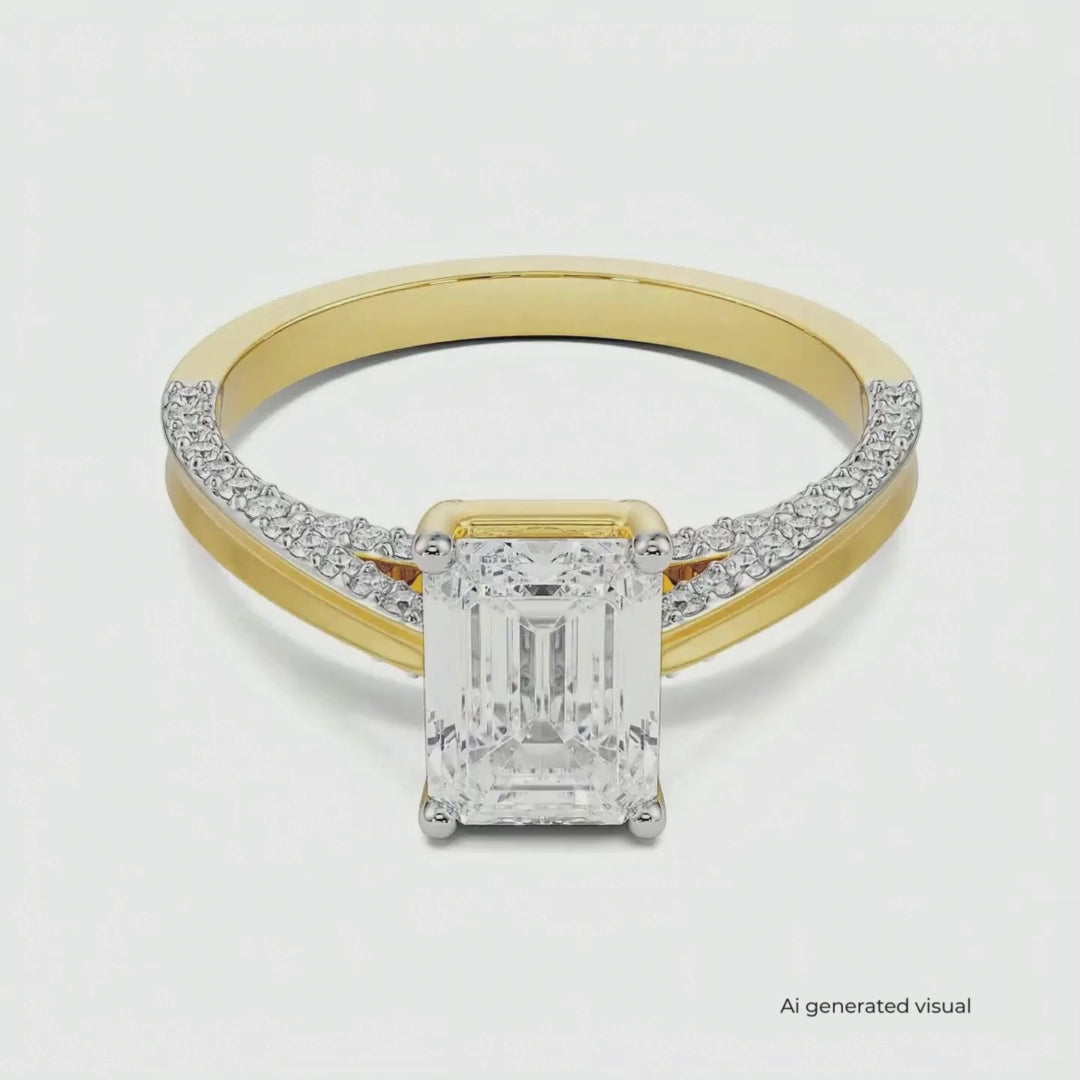 Valeria Emerald Lab Grown Diamond Ring