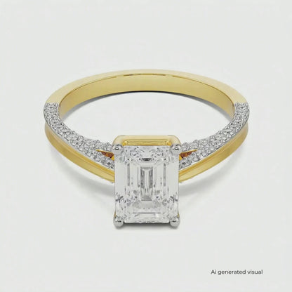 Valeria Emerald Lab Grown Diamond Ring