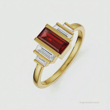 Baguette Bloom Lab Grown Diamond Ring