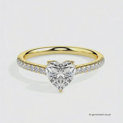 Heartfelt Solitaire Diamond Ring