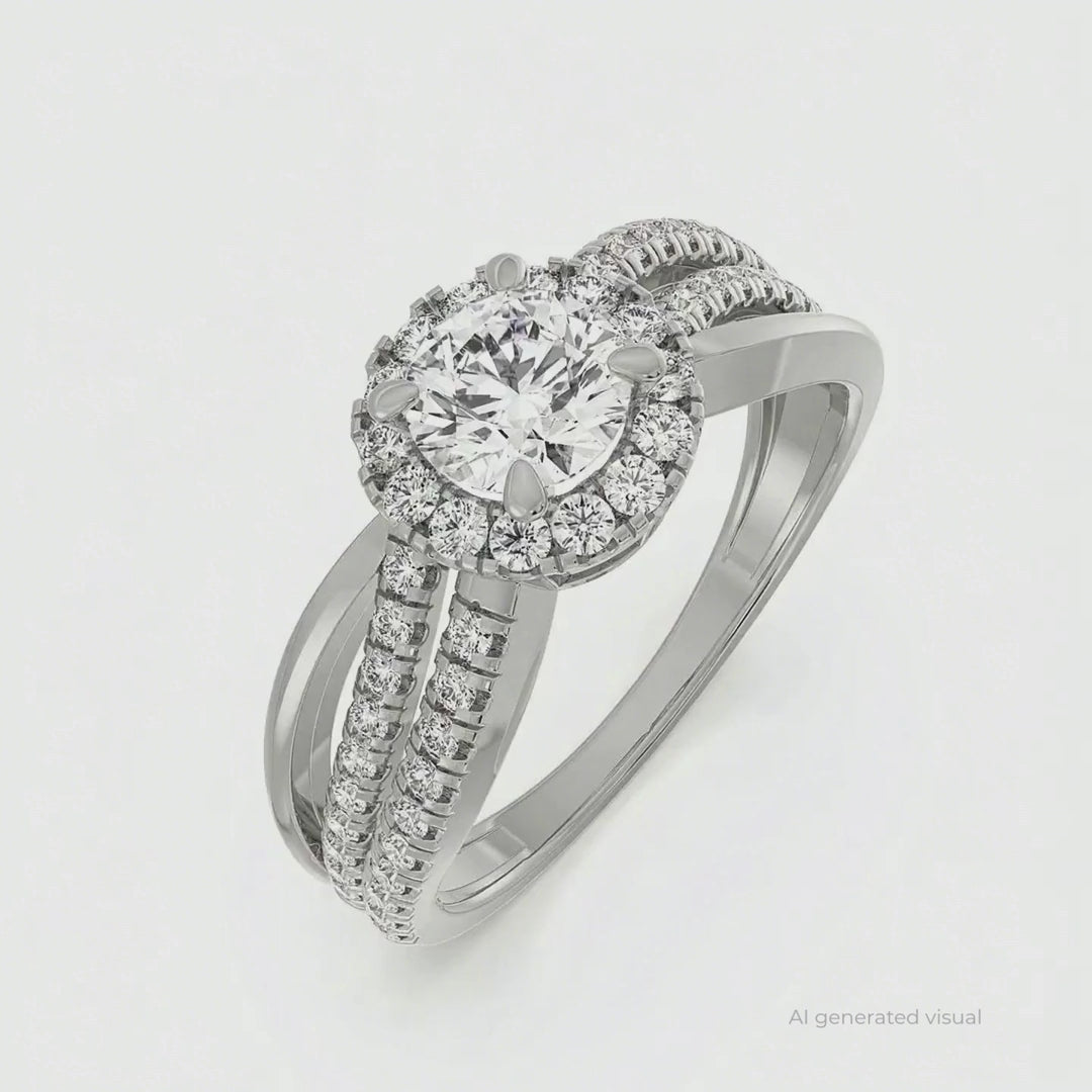 Artistic Round Lab Grown Diamond Ring