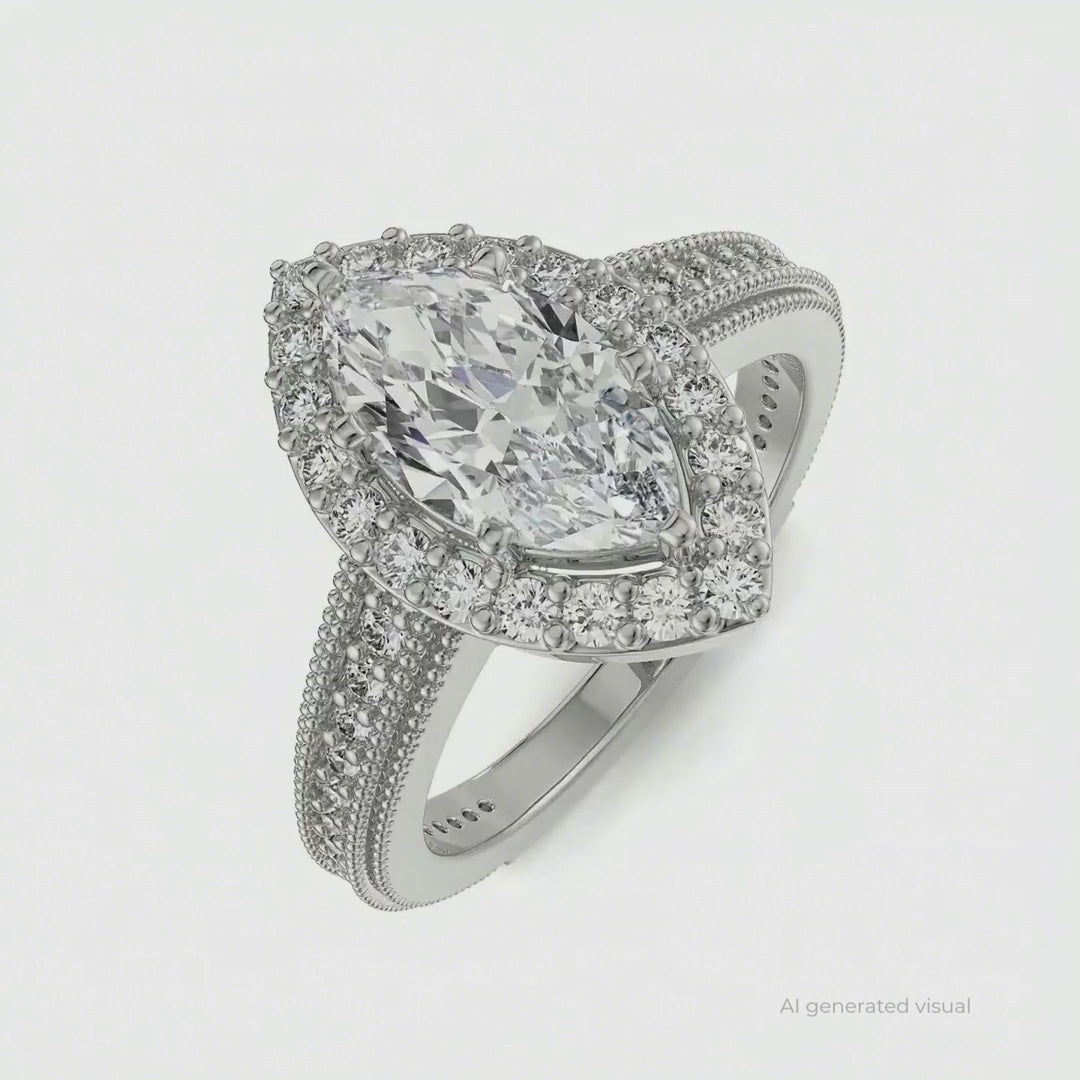 Majestic Marquise Lab Diamond Engagement Ring
