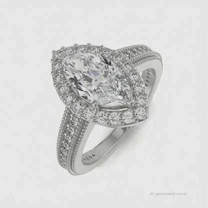 Majestic Marquise Lab Diamond Engagement Ring
