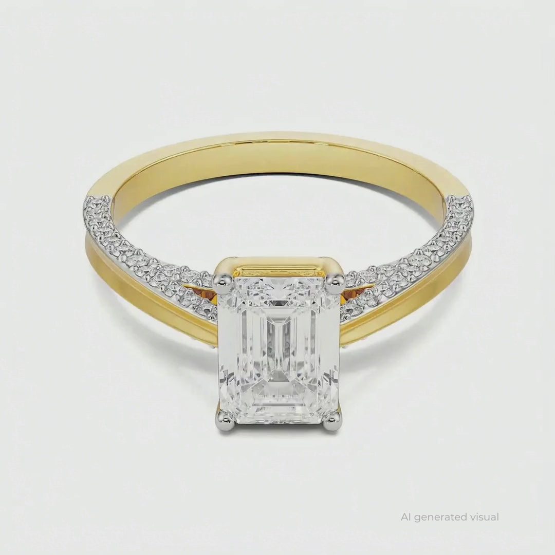 Valeria Emerald Lab Grown Diamond Ring