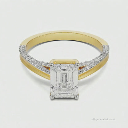 Valeria Emerald Lab Grown Diamond Ring