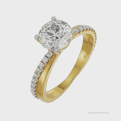 Crossover Lab Diamond Solitaire Engagement Ring