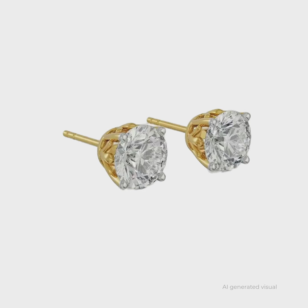 Lab-Grown 1 CT Classic Round Diamond Studs