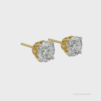 Lab-Grown 1 CT Classic Round Diamond Studs