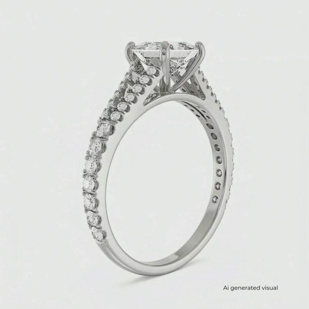 Lab-Grown Princess Cut Splendor Ring