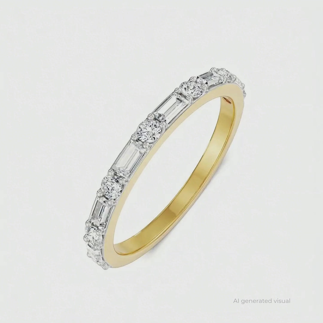 Alternating Round Diamond Band