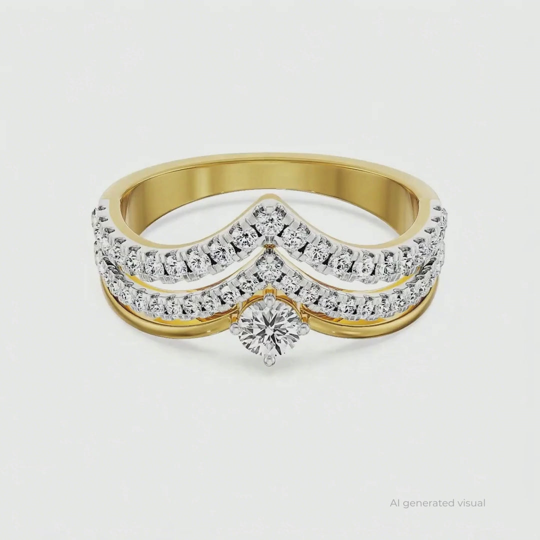 V Clustered Diamond Band
