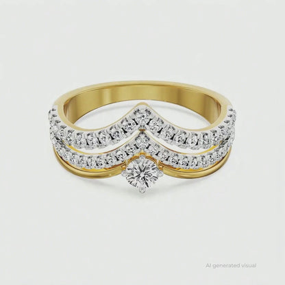 V Clustered Diamond Band